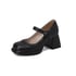 Mary Janes Two Tone Splicing - Black