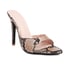 Womens Stiletto Heels Pointed Toe Open Toe Snake Pattern Sandals - Apricot