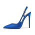 Women Stiletto Heels Pointed Toe Rhinestone Sandals With Slingback - Blue