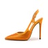 Women Stiletto Heels Pointed Toe Rhinestone Sandals With Slingback - Yellow