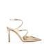 Women Pointed Toe Stiletto Heels Hollow Out Pumps With Buckle - Gold