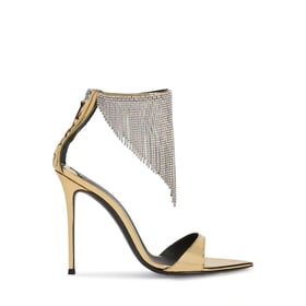 Women Open Toe Stiletto Heels Rhinestone  Pumps With Zipper