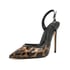 Women Pointed Toe Stiletto Heels Slingback Leopard Pumps - Brown