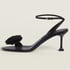 Women Stiletto Heels Open Toe Flower Sandals With Buckle - Black