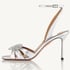 Women Stiletto Heels Open Toe Rhinestone Sandals With Buckle - Silver