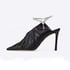 Women Pumps Pointed Toe Stiletto Heels Pumps With Hook And Loop - Black