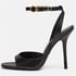 Women Stiletto Heels Open Toe Sandals With Buckle - Black