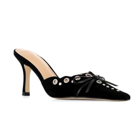 Women Pumps Pointed Toe Stiletto Heels Hollow Out Pumps With Bow