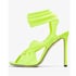 Women Stiletto Heels Open Toe Knot Sandals With Button - Green