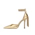 Women Pumps Pointed Toe Stiletto Heels Fringed Pumps With Lace Up - Gold
