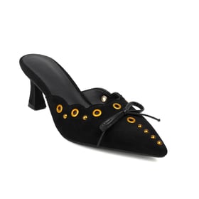 Bow Tie Closed Pointed Toe Studded