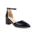 Women Pumps Pointed Toe Block Heels Pumps With Buckle - Black