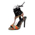 Women Stiletto Heels Open Toe Hollow Out Lace Up Sandals With Buckle - Floral
