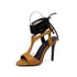 Women Stiletto Heels Open Toe Hollow Out Lace Up Sandals With Buckle - Yellow
