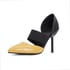 Women Pumps Pointed Toe Stiletto Heels Splicing Pumps - Yellow