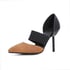 Women Pumps Pointed Toe Stiletto Heels Splicing Pumps - Brown