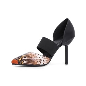 Women Pumps Pointed Toe Stiletto Heels Splicing Pumps