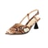 Women Pumps Pointed Toe Kitten Heels Pumps With Slingback - Snake