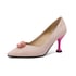 Women Pumps Pointed Toe Stiletto Heels Floral Pumps - Pink