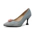 Women Pumps Pointed Toe Stiletto Heels Floral Pumps - Blue