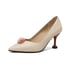 Women Pumps Pointed Toe Stiletto Heels Floral Pumps - Apricot