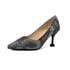 Womens Pumps Pointed Toe Stiletto Heels Floral Pumps - Grey