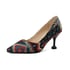 Womens Pumps Pointed Toe Stiletto Heels Floral Pumps - Black