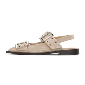 Women Flat Sandals Grommet Straps Pointed Toe Pumps Adjustable Buckle Slip On Summer Shoes