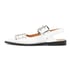 Women Flat Sandals Grommet Straps Pointed Toe Pumps Adjustable Buckle Slip On Summer Shoes - White