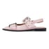 Women Flat Sandals Grommet Straps Pointed Toe Pumps Adjustable Buckle Slip On Summer Shoes - Pink