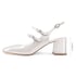 Women Slingback Mary Janes 2 Tone Round Toe Adjustable Strap Block Heels Pumps With Buckle Spring Shoes - White2