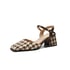Closed Toe Sandals Square Toe Slingback Mary Janes - Brown