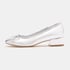 Women Low-Heeled Pumps Bow Round Toe Block Heels Slip On Ballet Pumps for Women - Silver