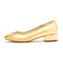 Women Low-Heeled Pumps Bow Round Toe Block Heels Slip On Ballet Pumps for Women - Gold
