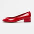 Women Low-Heeled Pumps Bow Round Toe Block Heels Slip On Ballet Pumps for Women - Red