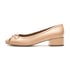 Women Low-Heeled Pumps Bow Round Toe Block Heels Slip On Ballet Pumps for Women - Nude