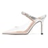 Women Heeled Mules Rhinestone Strappy Clear Heels Pointed Toe Stiletto Slip On Bridal Sandals for Women - Silver2