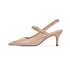 Women Slingback Heeled Sandals Pointed Toe Stiletto Heels Slip On Sandals for Women - Nude