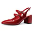 Double Strap Mary Janes Slingbacks - Red