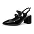 Double Strap Mary Janes Slingbacks - Black
