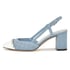 Women Heeled Pumps 2 Tones Adjustable Slingback Block Heels Round Toe Pumps With Chain for Women - Denim Blue