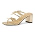Metallic Two Bows Strap Mules Heels - Gold