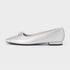 Women Low Heeled Pumps Bow Round Toe Pumps Slip On Spring Shoes - Silver