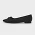 Women Low Heeled Pumps Bow Round Toe Pumps Slip On Spring Shoes - Black