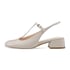 Women Heeled Sandals Slingback Adjustable T-Strap Round Toe Block Heeled Pumps With Buckle Spring Shoes - Beige