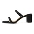 Women Heeled Sandals Double Strap Open Square Toe Block Heeled Slip On Sandals Summer Shoes - Black