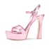 Women Flatform Sandals Ankle Strap Open Toe High Heeled Sandals With Buckle Summer Shoes - Pink