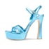 Women Flatform Sandals Ankle Strap Open Toe High Heeled Sandals With Buckle Summer Shoes - Blue