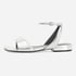 Women Flat Sandals Ankle Strap Open Square Toe Low Heeled Sandals With Buckle Summer Shoes - Silver