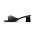 Women Heeled Sandals Open Square Toe Block Heeled Slip On Sandals Summer Shoes - Black